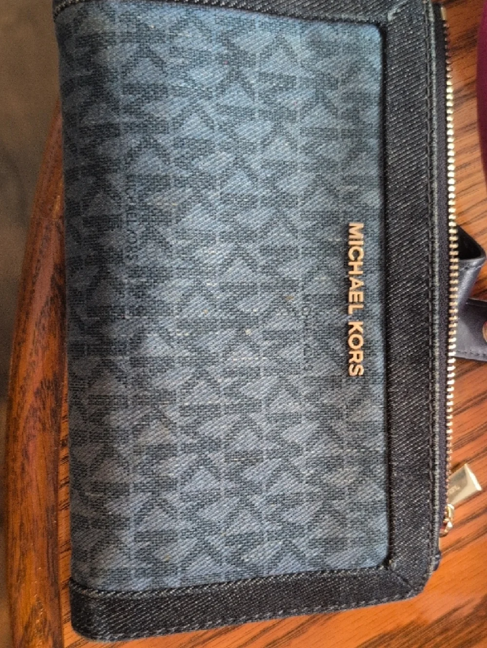 Michael Kors Beige & Tan MK Logo Messenger Bag - Picture 5 of 8